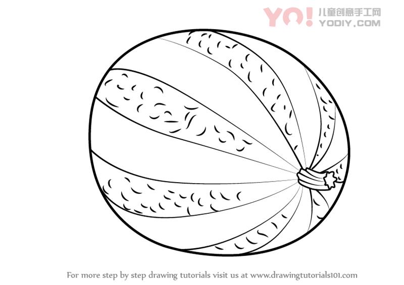 图片[1]-学习如何绘制西瓜（水果）-YO儿童创意手工网