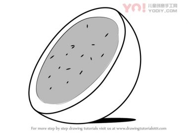 学习如何绘制西瓜半（水果）-优优资源