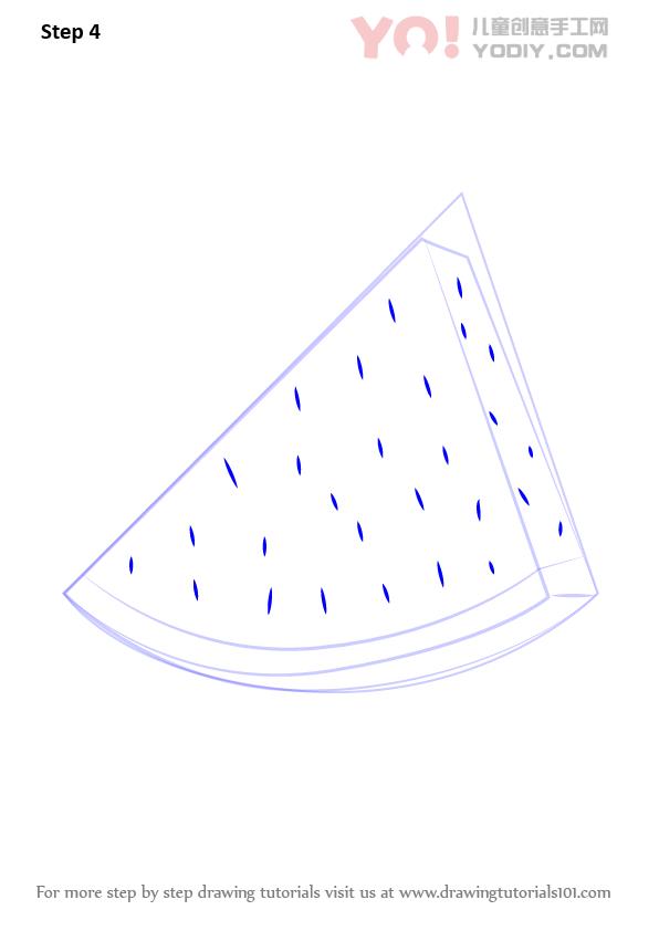 图片[5]-学习如何绘制西瓜片（水果）-YO儿童创意手工网