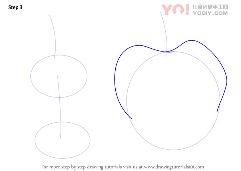 图片[4]-学习如何画一个苹果（水果）-YO儿童创意手工网