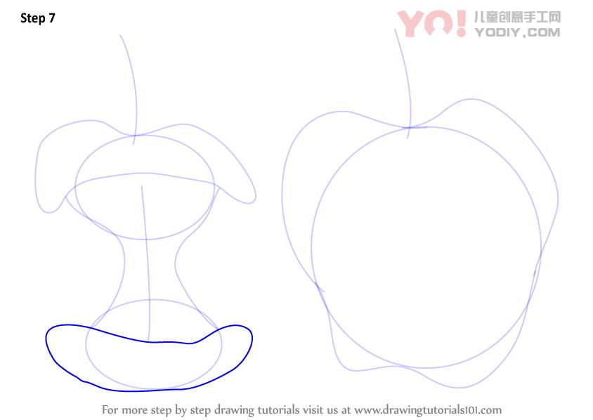 图片[8]-学习如何画一个苹果（水果）-YO儿童创意手工网