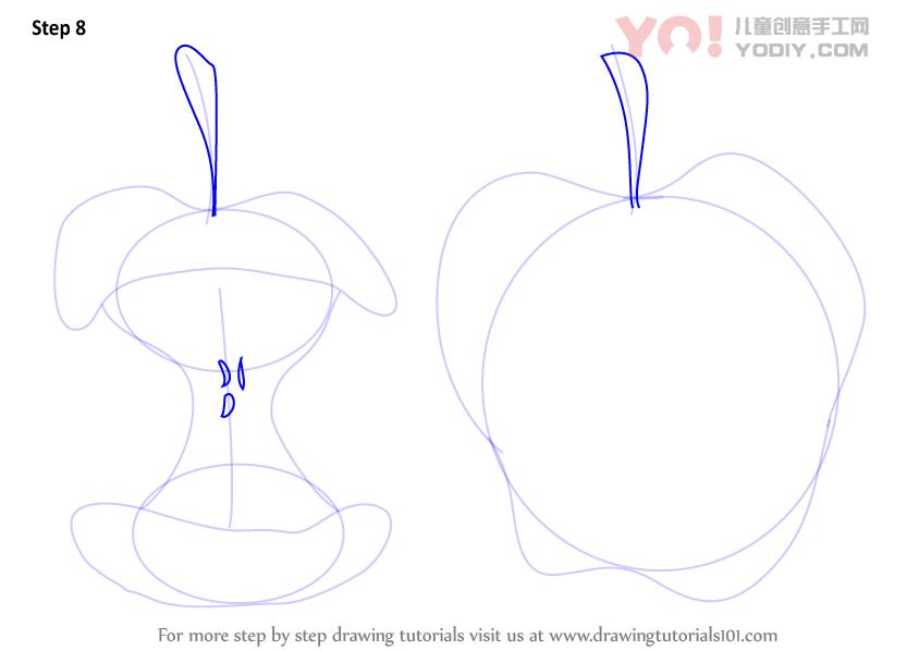 图片[9]-学习如何画一个苹果（水果）-YO儿童创意手工网