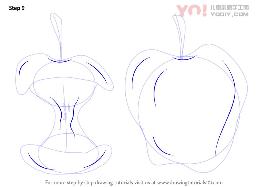 图片[10]-学习如何画一个苹果（水果）-YO儿童创意手工网