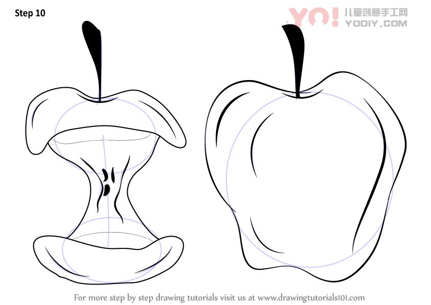 图片[11]-学习如何画一个苹果（水果）-YO儿童创意手工网