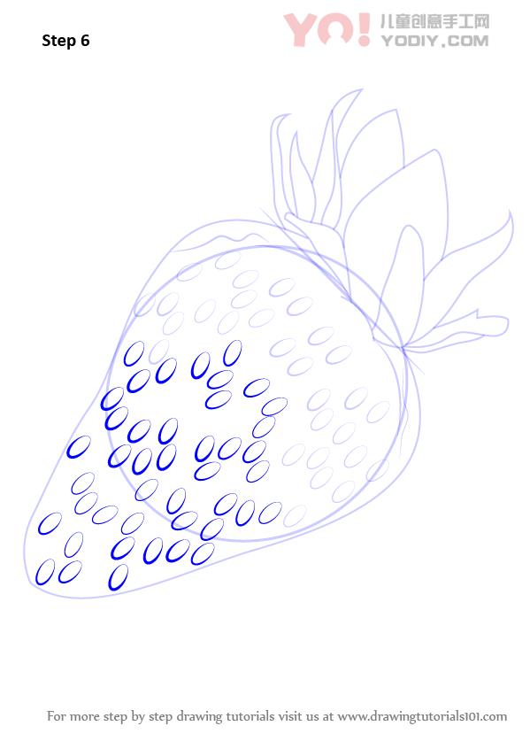 图片[7]-学习如何画草莓（水果）-YO儿童创意手工网
