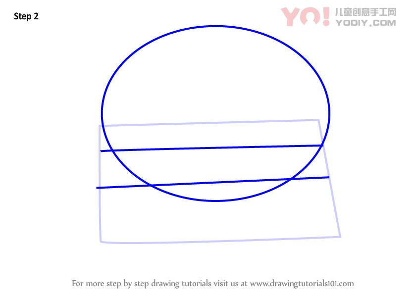 图片[3]-学习如何画一个汉堡（小吃）-YO儿童创意手工网
