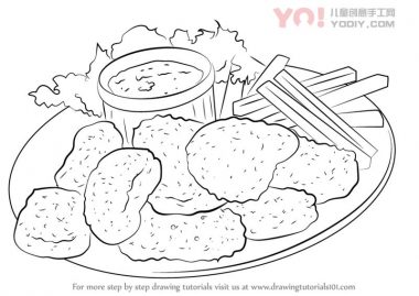 学习如何画鸡块（小吃）-优优资源