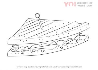 学习如何画三明治（小吃）-优优资源