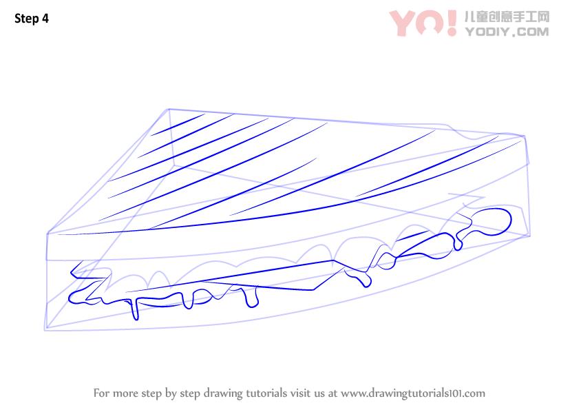 图片[5]-学习如何画三明治（小吃）-YO儿童创意手工网