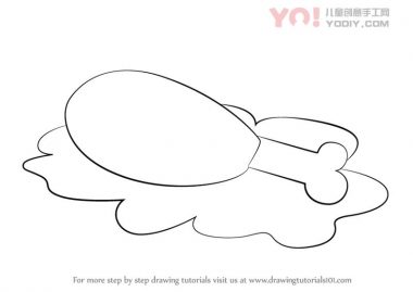 学习如何画一条鸡腿（小吃）-优优资源