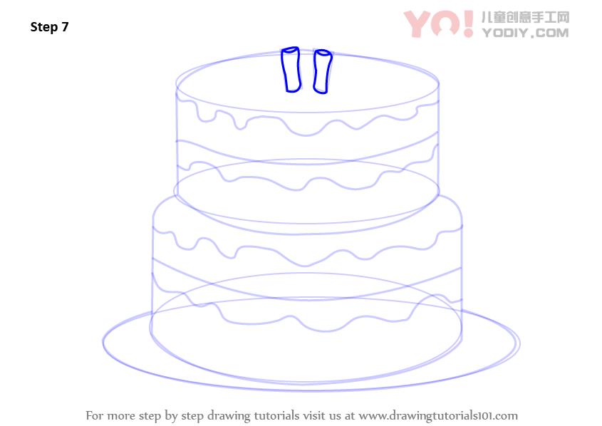 图片[8]-学习如何用蜡烛（蛋糕）绘制生日蛋糕-YO儿童创意手工网