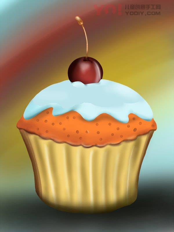 图片[1]-学习如何用樱桃（蛋糕）绘制蛋糕-YO儿童创意手工网