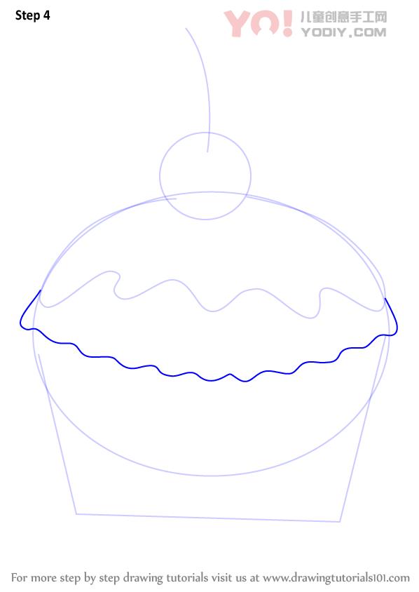 图片[5]-学习如何用樱桃（蛋糕）绘制蛋糕-YO儿童创意手工网
