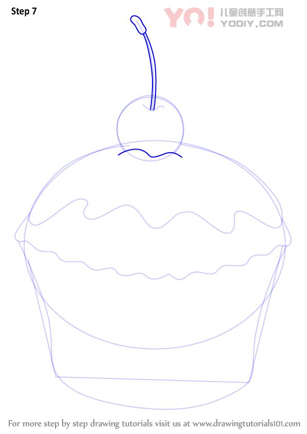 图片[8]-学习如何用樱桃（蛋糕）绘制蛋糕-YO儿童创意手工网