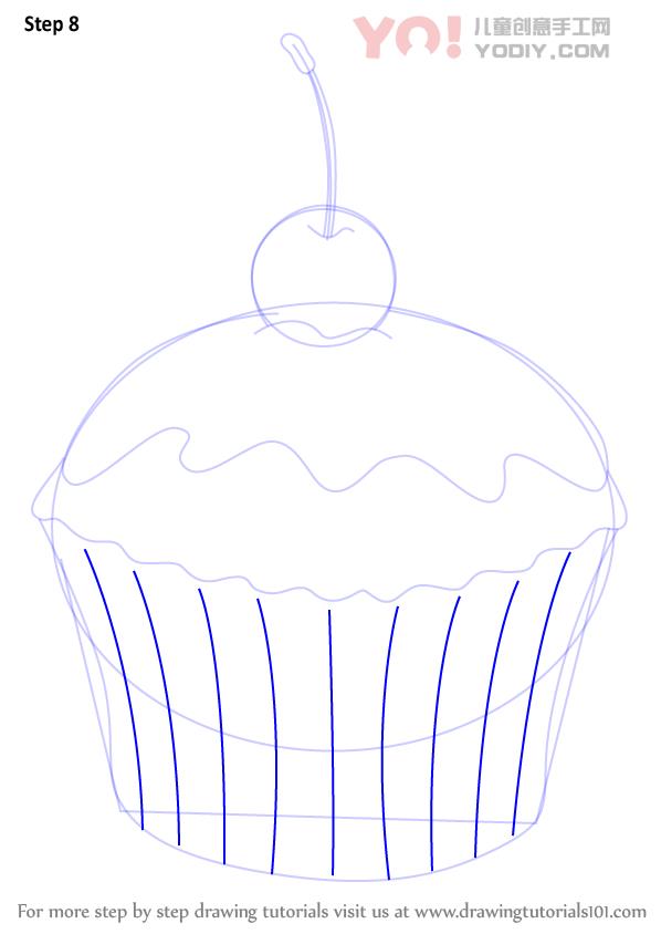 图片[9]-学习如何用樱桃（蛋糕）绘制蛋糕-YO儿童创意手工网