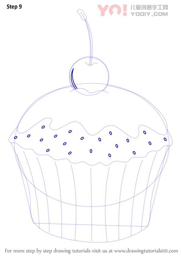 图片[10]-学习如何用樱桃（蛋糕）绘制蛋糕-YO儿童创意手工网