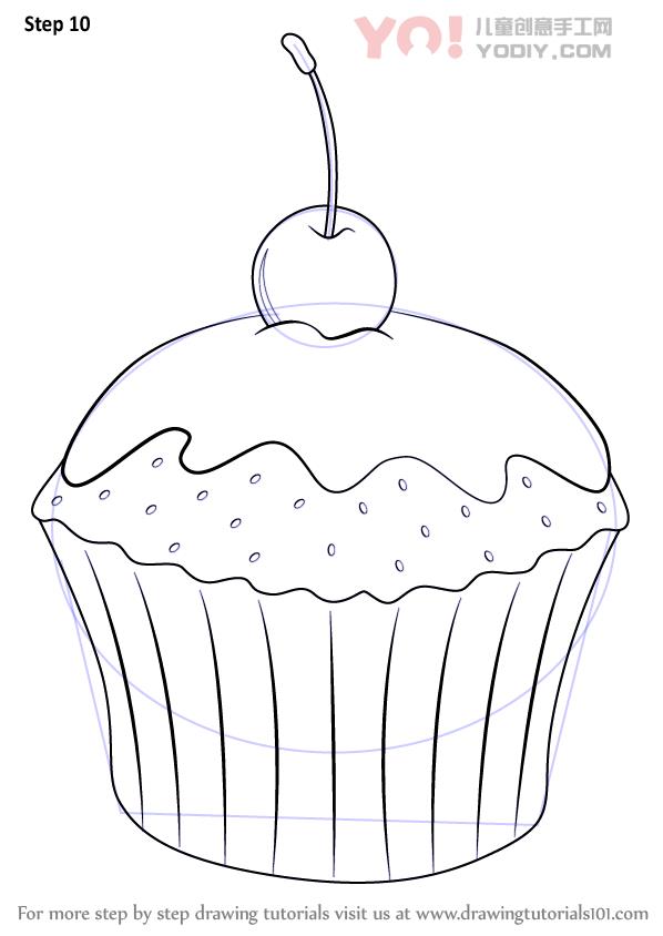 图片[11]-学习如何用樱桃（蛋糕）绘制蛋糕-YO儿童创意手工网