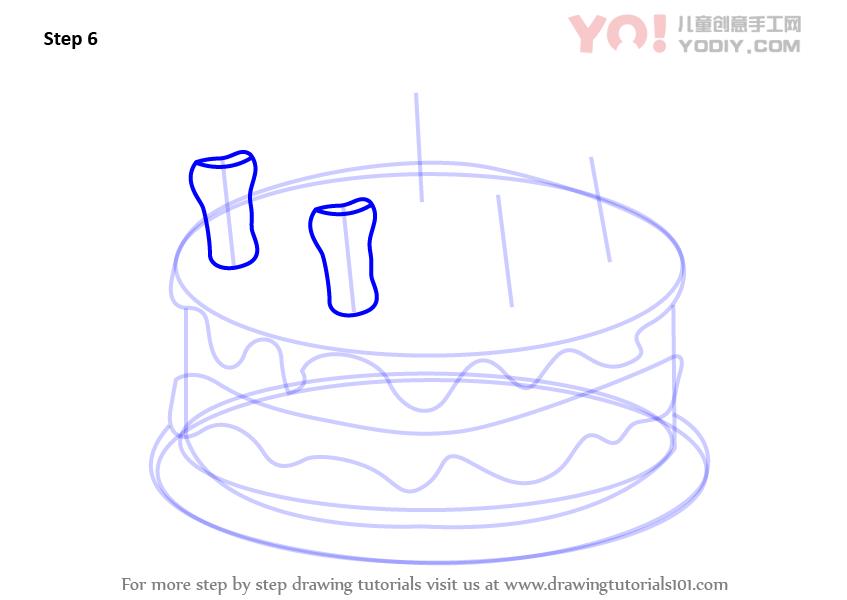 图片[7]-学习如何用蜡烛（蛋糕）绘制蛋糕-YO儿童创意手工网