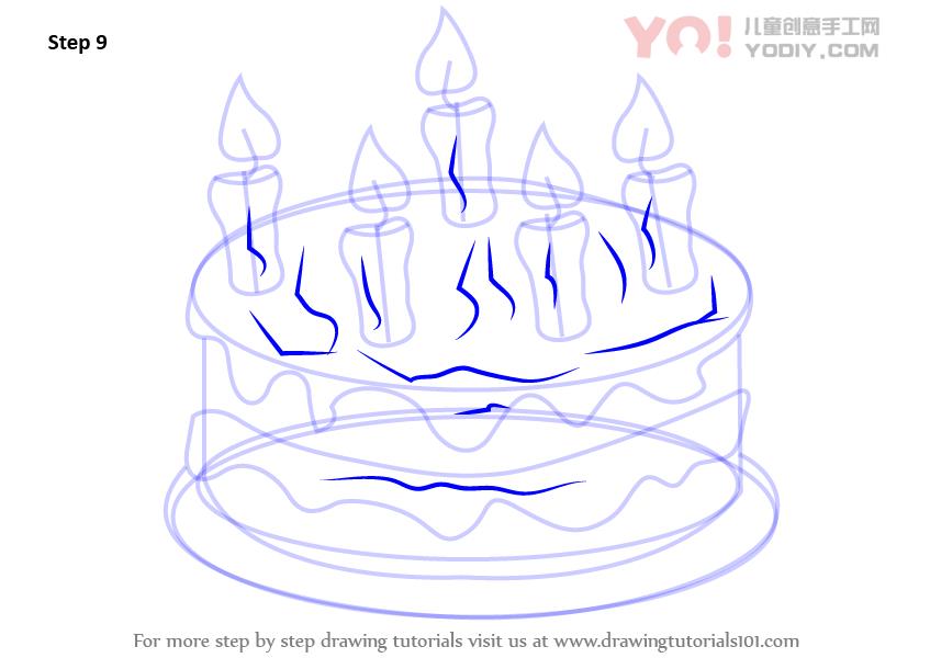 图片[10]-学习如何用蜡烛（蛋糕）绘制蛋糕-YO儿童创意手工网