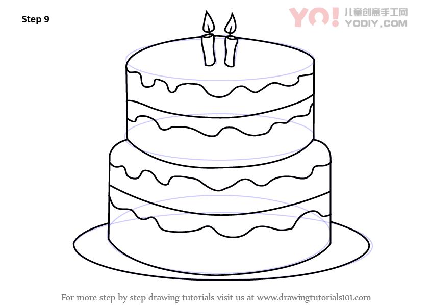图片[10]-学习如何画生日蛋糕（蛋糕）-YO儿童创意手工网