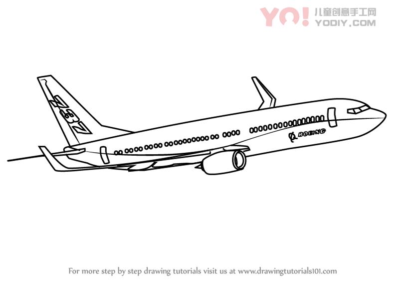 图片[1]-了解如何绘制波音737（飞机）-YO儿童创意手工网