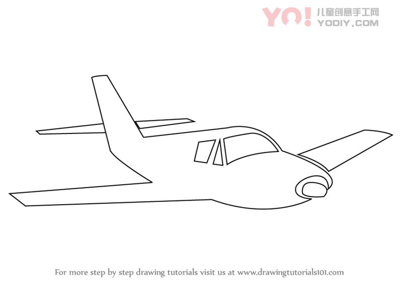 图片[1]-学习如何绘制飞机素描（飞机）-YO儿童创意手工网