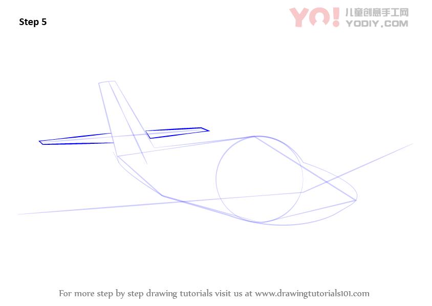 图片[6]-学习如何绘制飞机素描（飞机）-YO儿童创意手工网