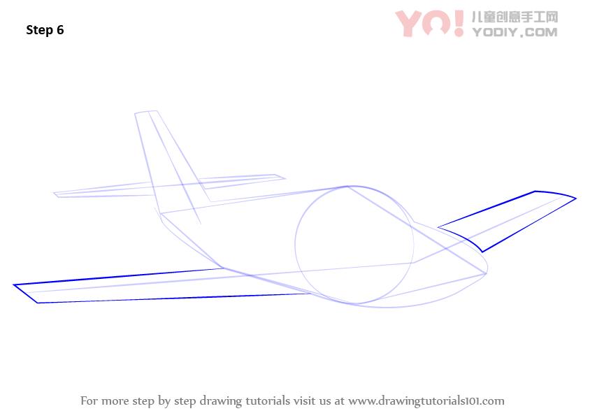 图片[7]-学习如何绘制飞机素描（飞机）-YO儿童创意手工网