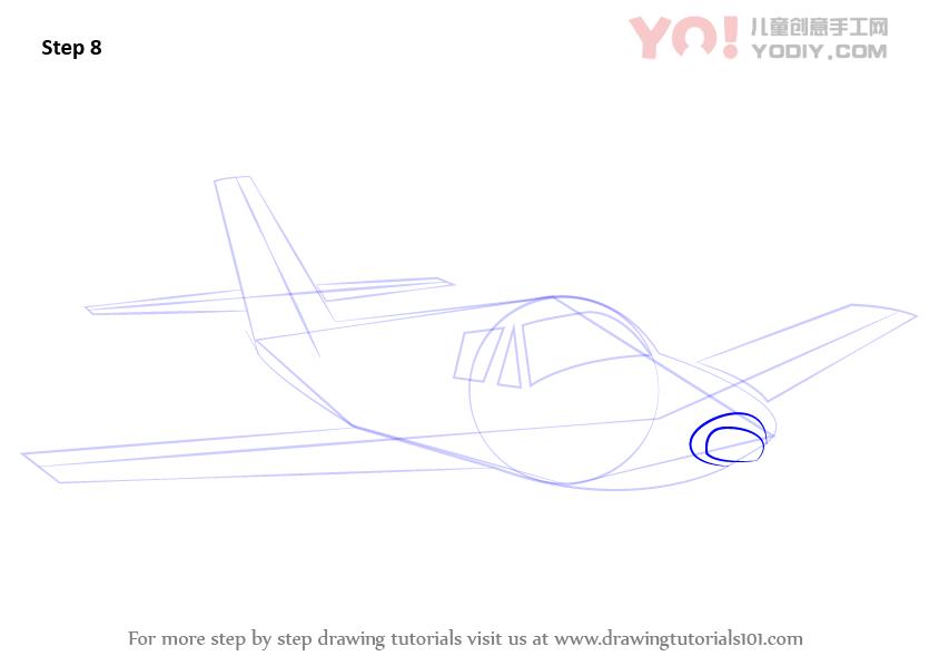 图片[9]-学习如何绘制飞机素描（飞机）-YO儿童创意手工网