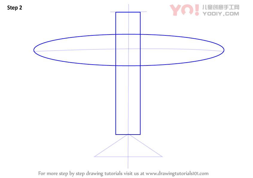 图片[3]-学习如何画一架简单的飞机（飞机）-YO儿童创意手工网