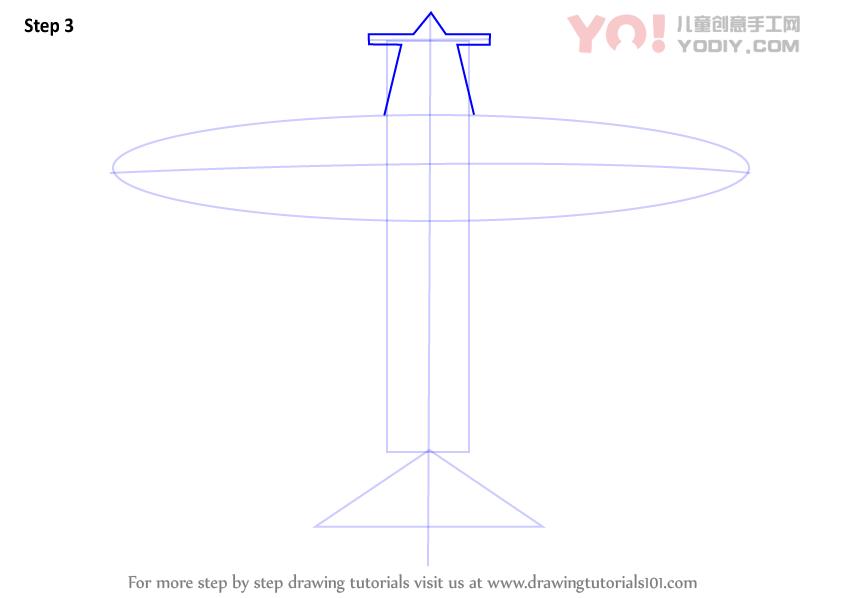 图片[4]-学习如何画一架简单的飞机（飞机）-YO儿童创意手工网