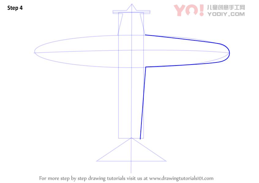 图片[5]-学习如何画一架简单的飞机（飞机）-YO儿童创意手工网