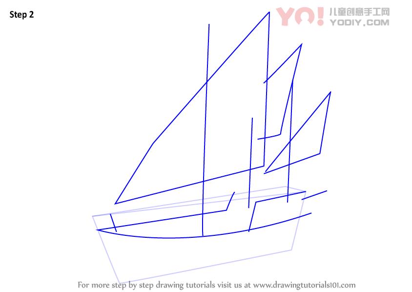 图片[3]-学习如何画尼娜船（船和船）-YO儿童创意手工网