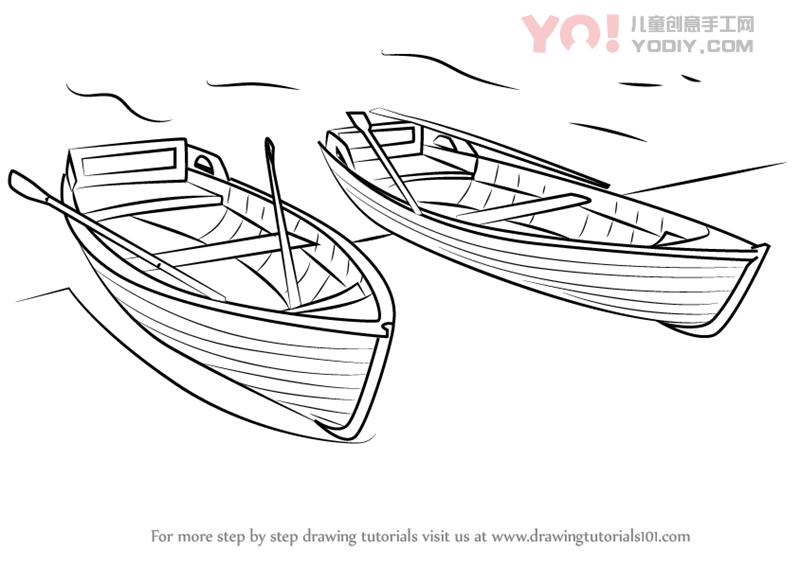 图片[1]-学习如何绘制船（船和船）-YO儿童创意手工网
