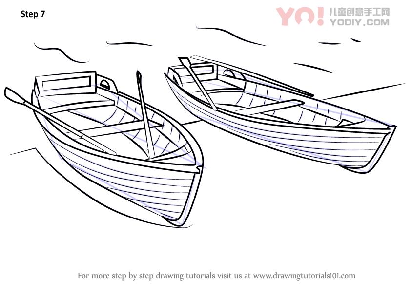 图片[8]-学习如何绘制船（船和船）-YO儿童创意手工网
