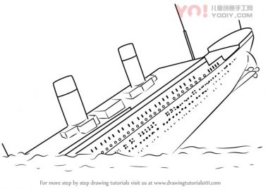 学习如何绘制泰坦尼克号沉没（船和船）-优优资源