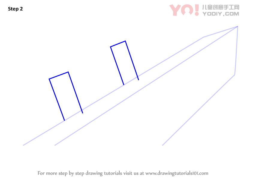 图片[3]-学习如何绘制泰坦尼克号沉没（船和船）-YO儿童创意手工网