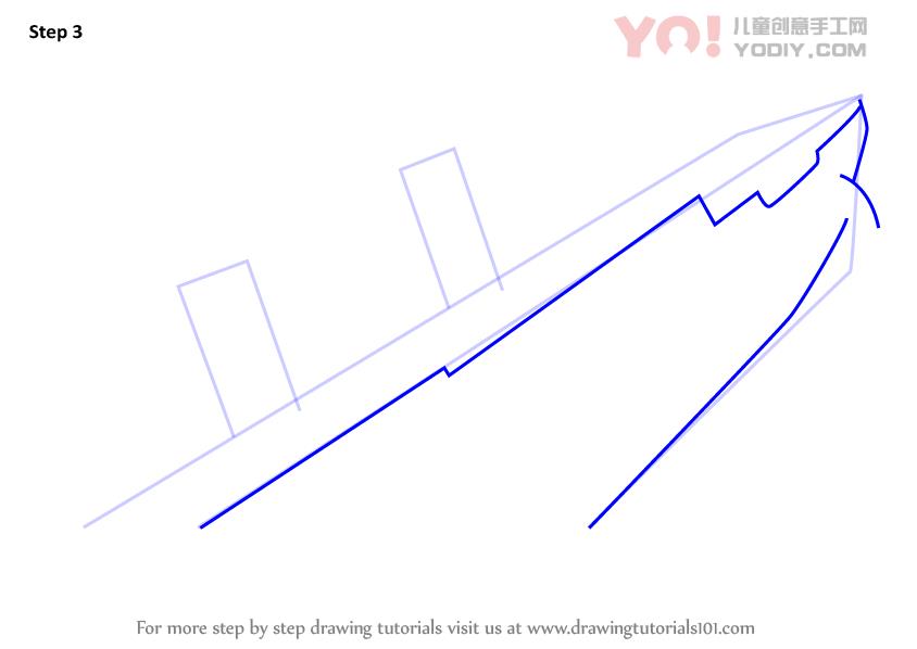 图片[4]-学习如何绘制泰坦尼克号沉没（船和船）-YO儿童创意手工网