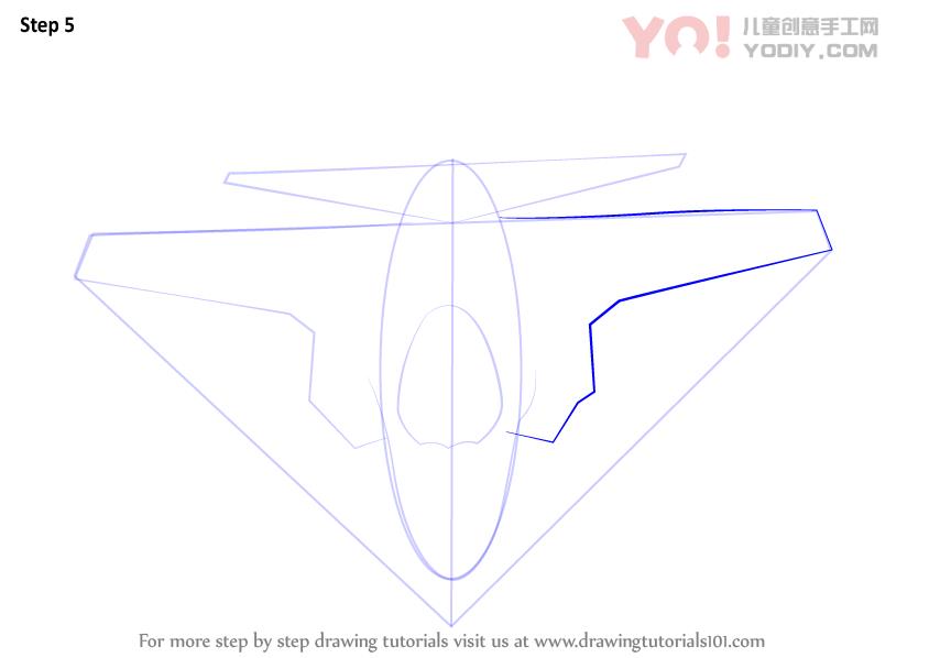 图片[6]-了解如何绘制洛克希德马丁F-35雷电II（战斗机喷气式飞机）-YO儿童创意手工网