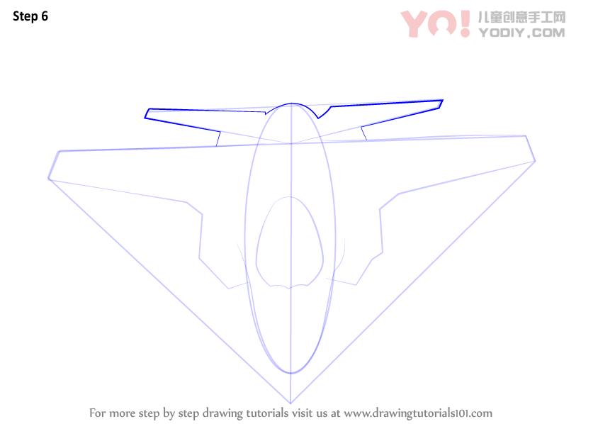 图片[7]-了解如何绘制洛克希德马丁F-35雷电II（战斗机喷气式飞机）-YO儿童创意手工网