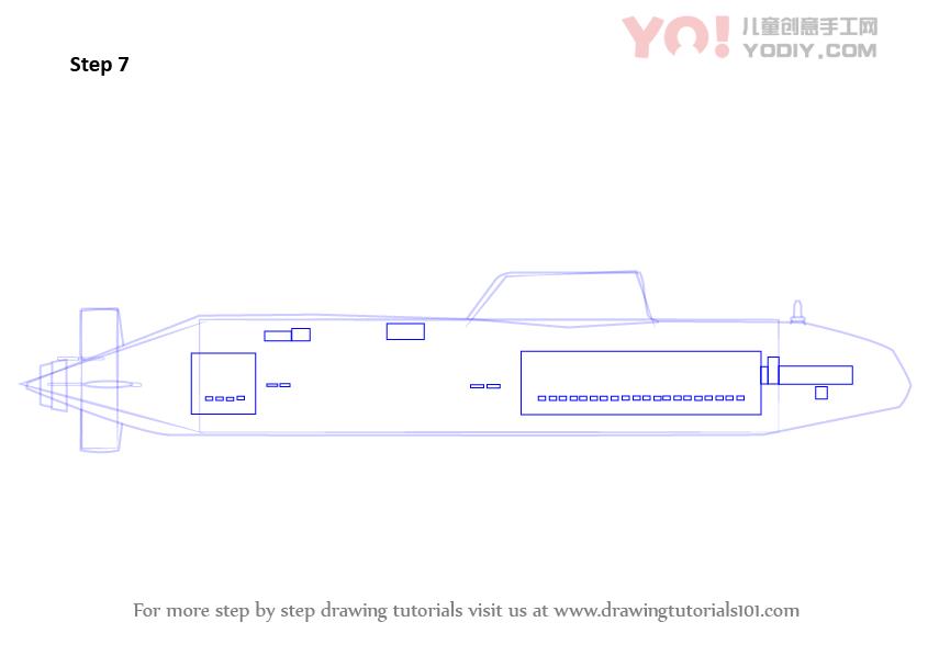 图片[8]-学习如何画潜艇（军事）-YO儿童创意手工网