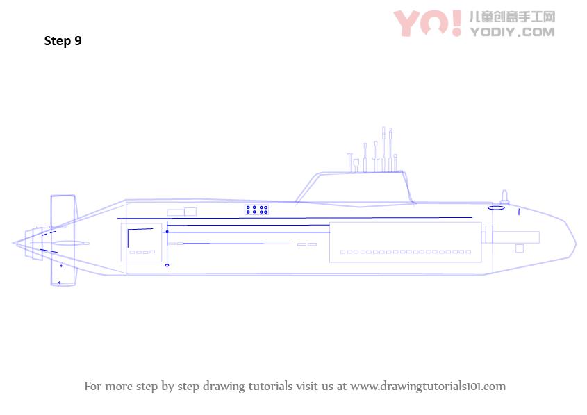 图片[10]-学习如何画潜艇（军事）-YO儿童创意手工网