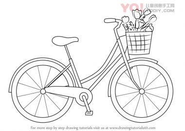 学习如何画一个可爱的自行车（两个轮车）-优优资源