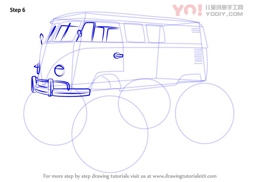 图片[7]-了解如何画大众怪物卡车（卡车）-YO儿童创意手工网
