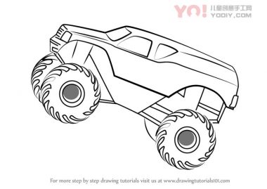 学习如何画Monstertruck跳跃（卡车）-优优资源