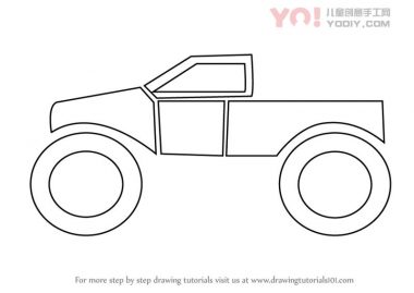 学习如何为孩子们绘制怪物卡车（卡车）-优优资源