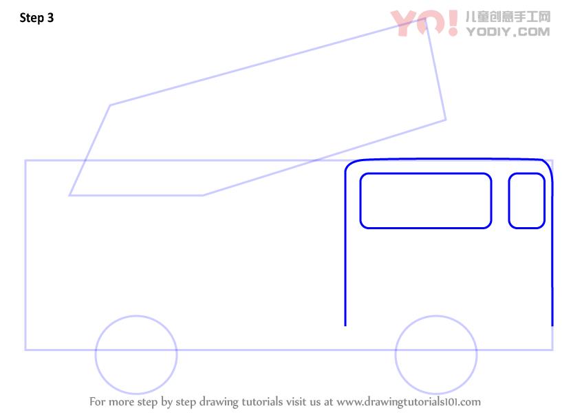 图片[4]-学习如何为孩子们绘制救火车（卡车）-YO儿童创意手工网