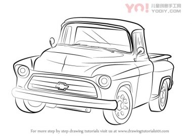 了解如何绘制1955年雪佛兰卡车（卡车）-优优资源