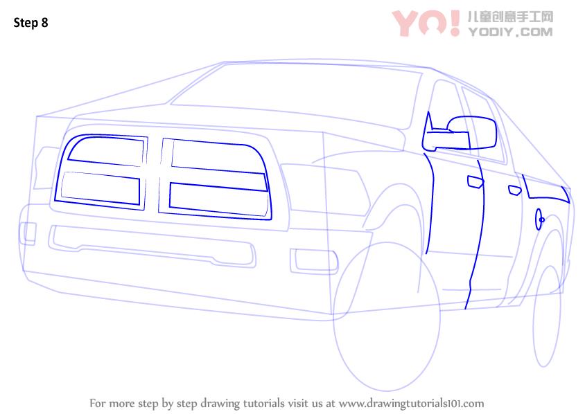 图片[9]-了解如何绘制RAM卡车（卡车）-YO儿童创意手工网