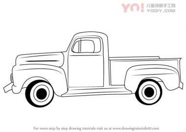 学习如何画复古卡车v2（葡萄酒）-优优资源